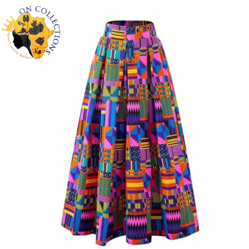 Tribal Print Midi Skirt